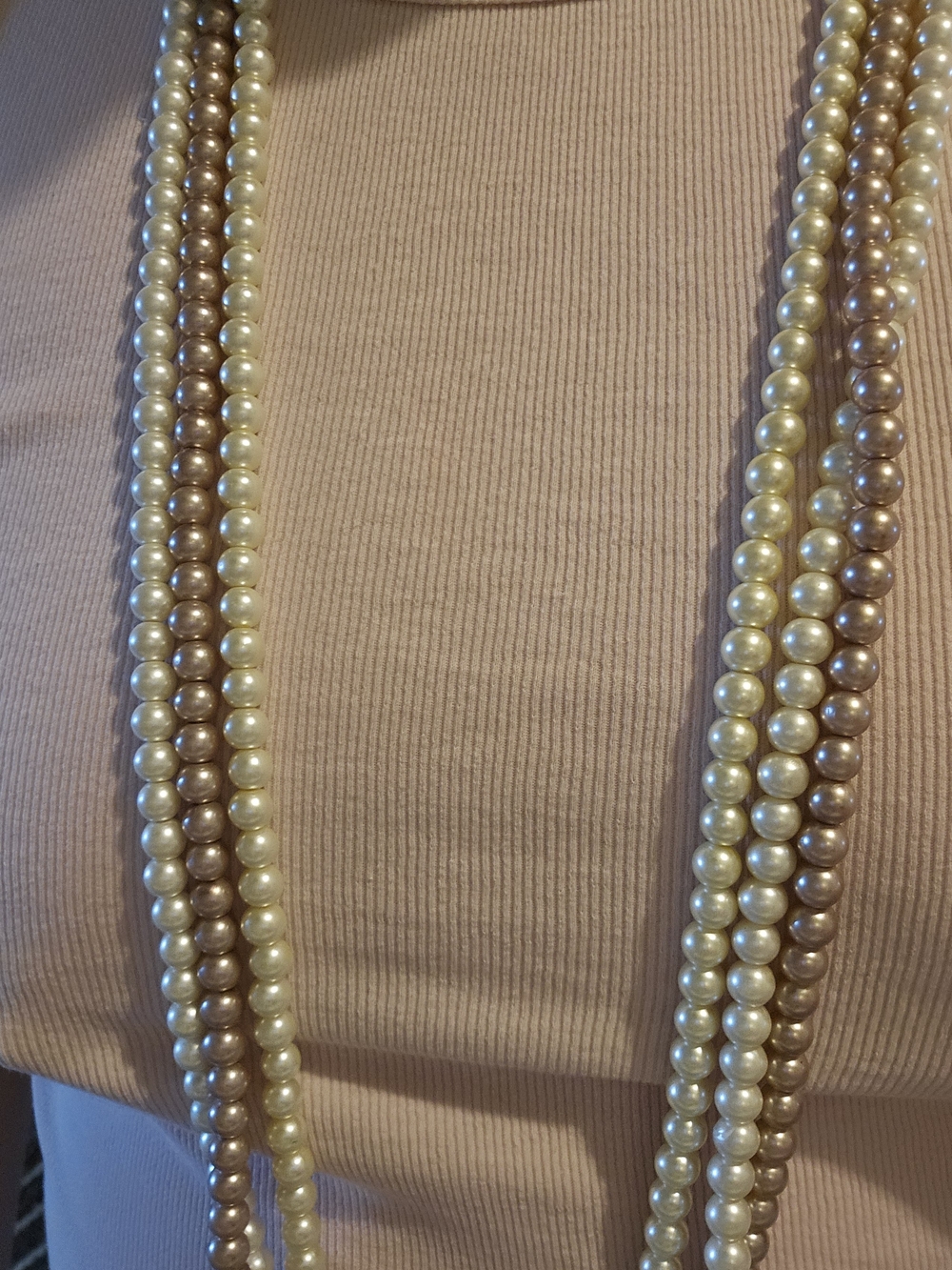 Classic Pearl Multi-Strand Necklace - Ivory & Champagne